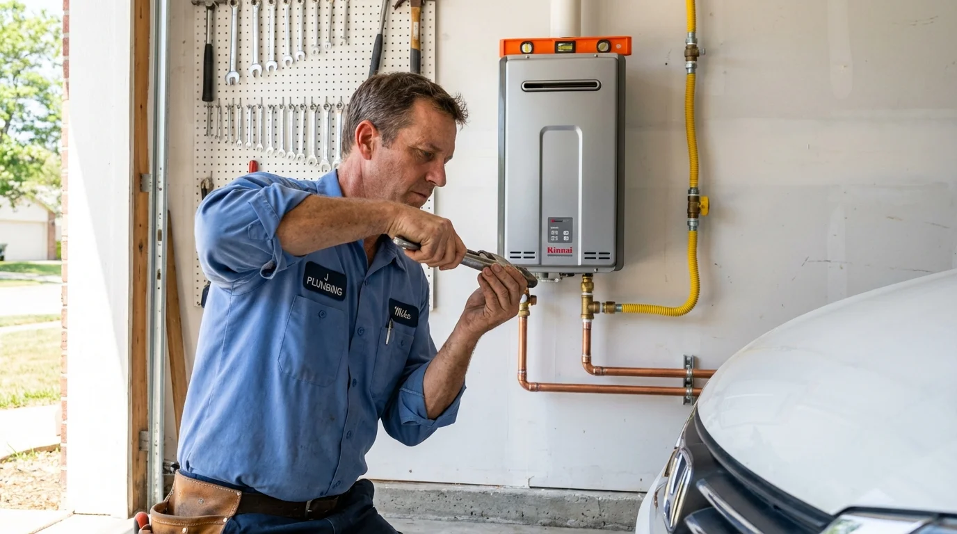 Tankless water heater installation by a Johns Plumbing LLC plumber in Hildebran